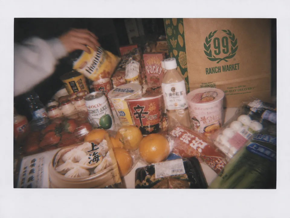 Asian snacks and drinks arranged for a student event